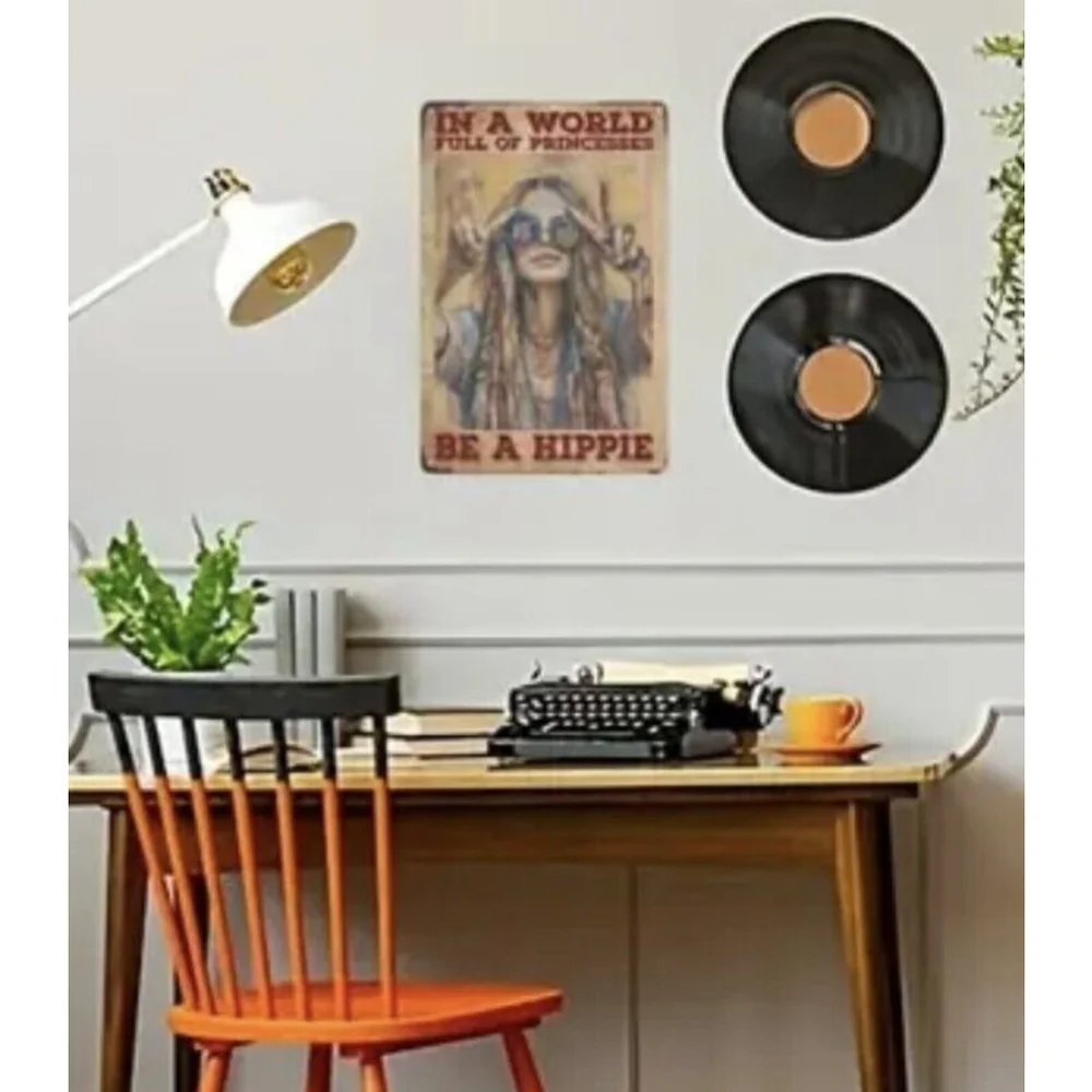 Hippie Girl Peace Sign Wall Art Memorabilia